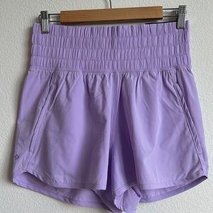 A&F light purple YPB Unlined Workout Shorts